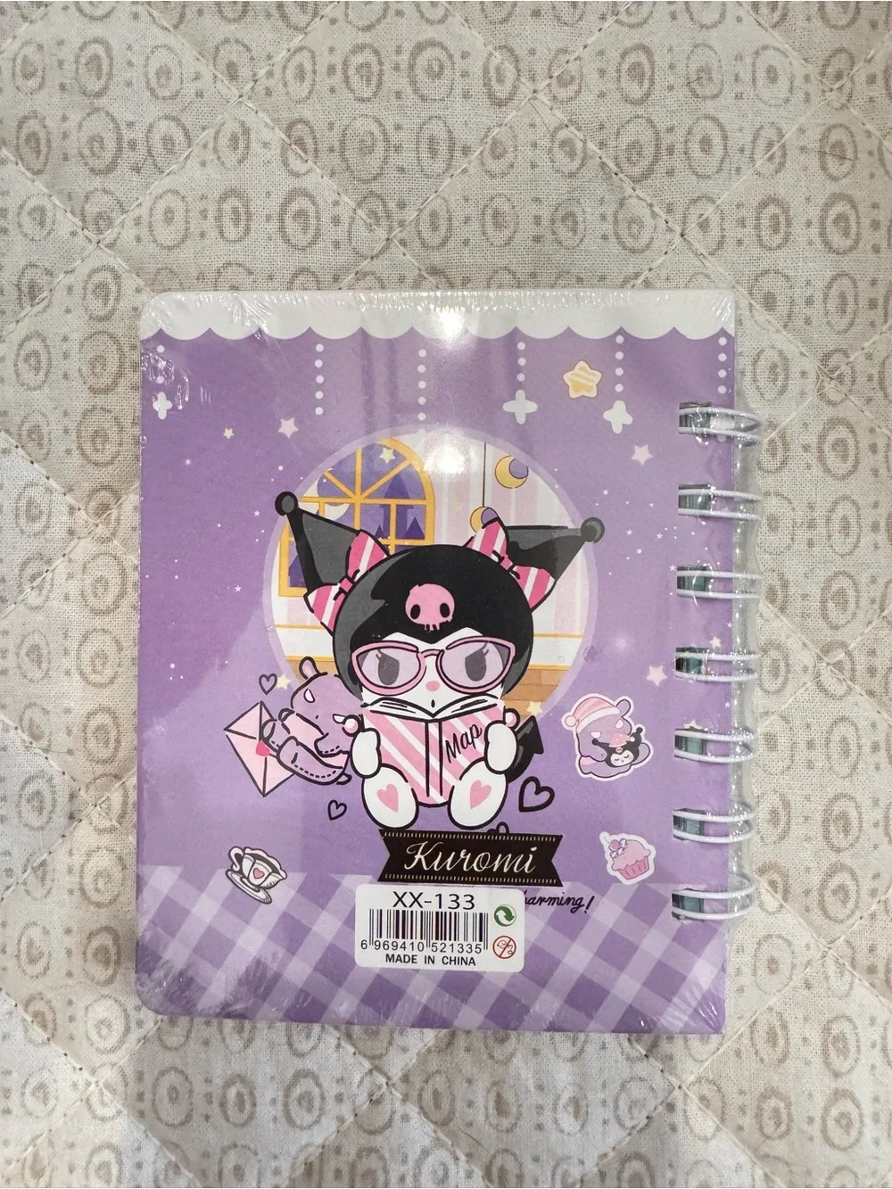 Kuromi Spiral Notebook with cute dividers— Purple Character Cover